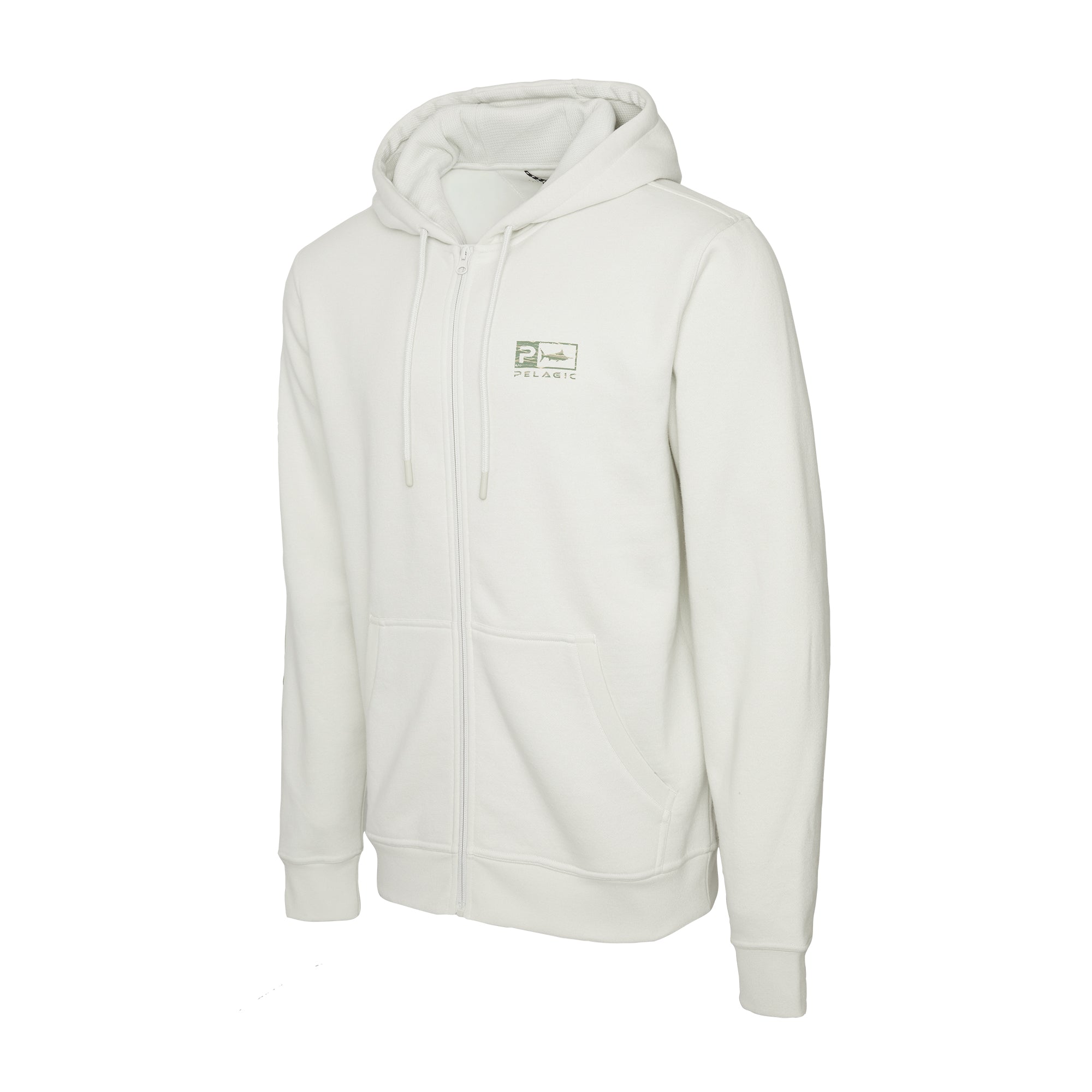 Pelagic Tanner Wahoo Icon felpa zip Bone in cotone