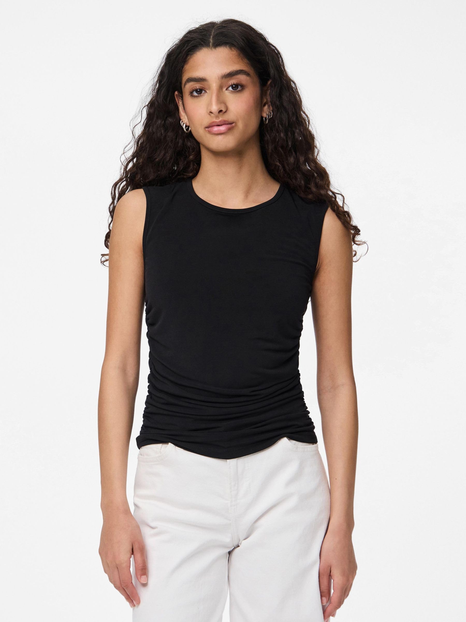 PIECES Pcmadison SL Ruching Top Noos BC top arricciato