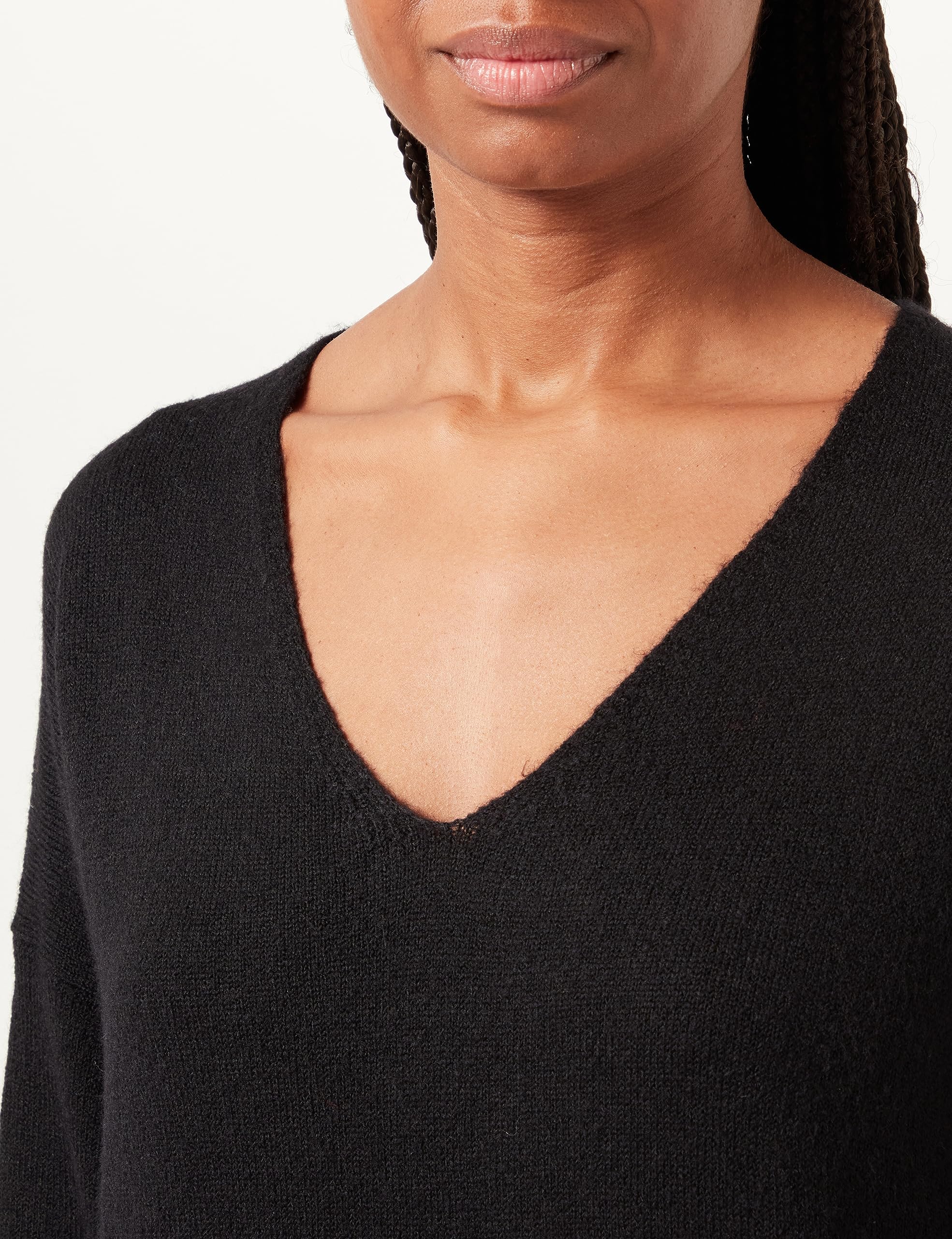 Pieces Pcjuliana LS V-Neck abito maglia donna nero