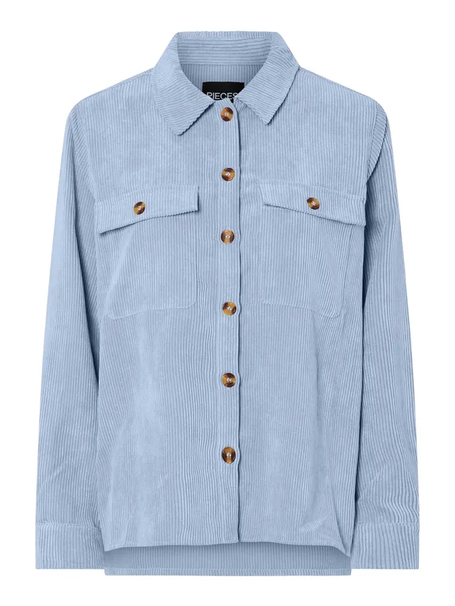PIECES Pceffi LS Shirt Wvn Noos camicia XS blu manica lunga