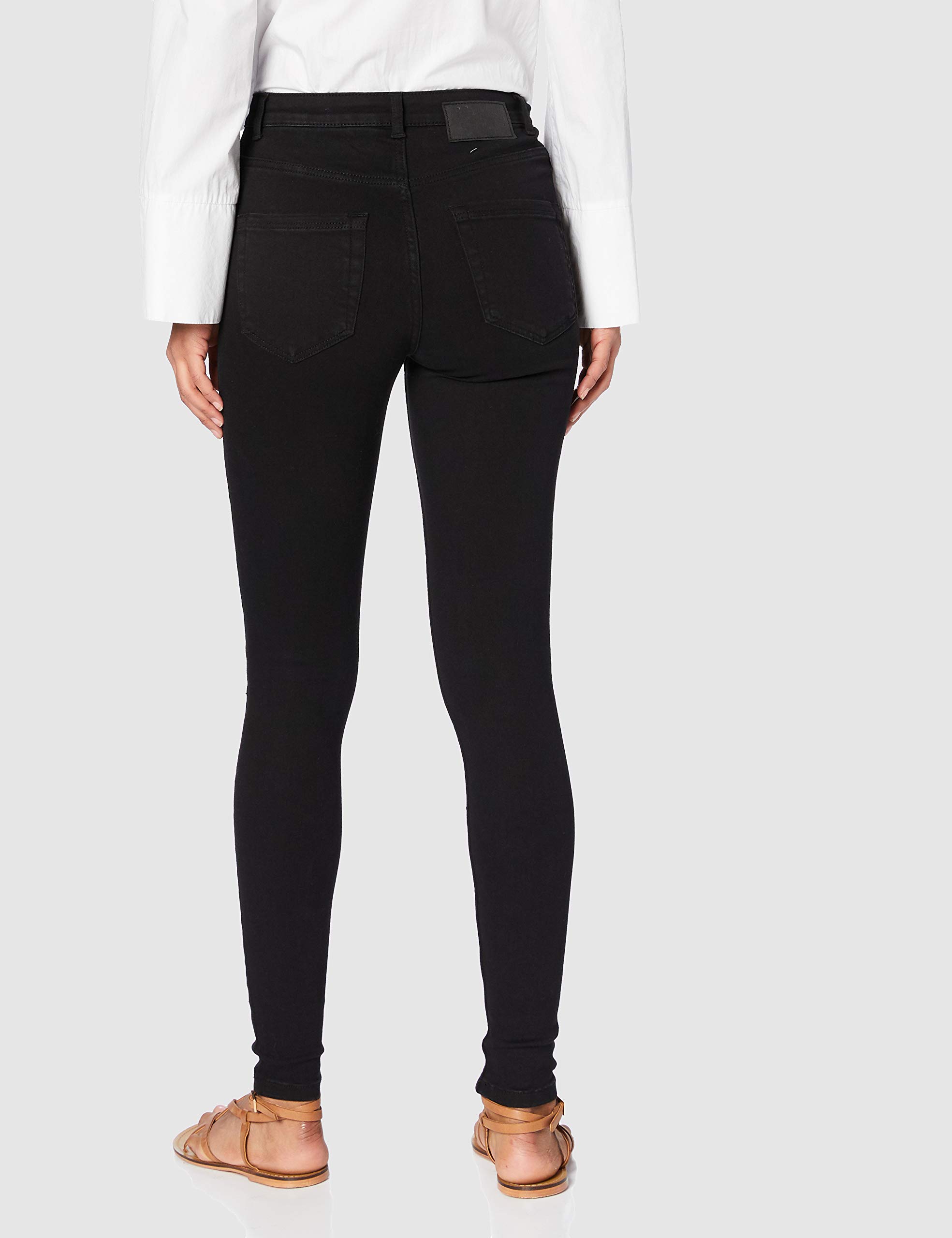 Pieces Pchighfive jeans skinny vita alta nero
