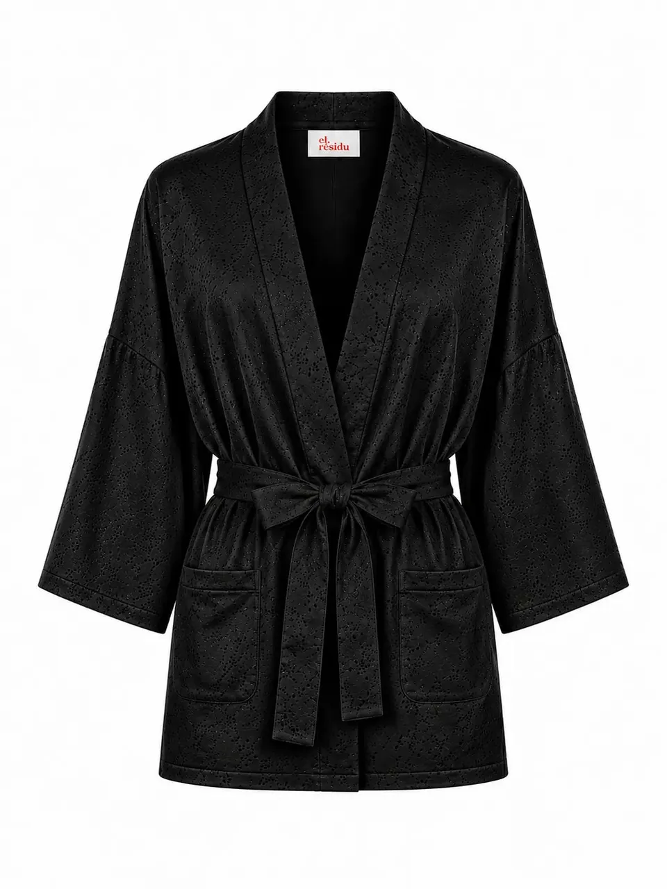 el.residu Asha Dot kimono nero seta jacquard
