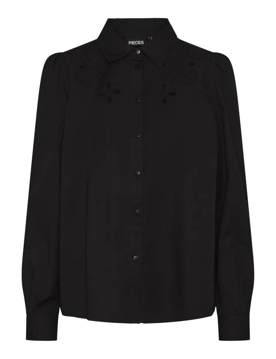 Pieces Pcnuda LS Embroidery Shirt camicia donna XS ricamata