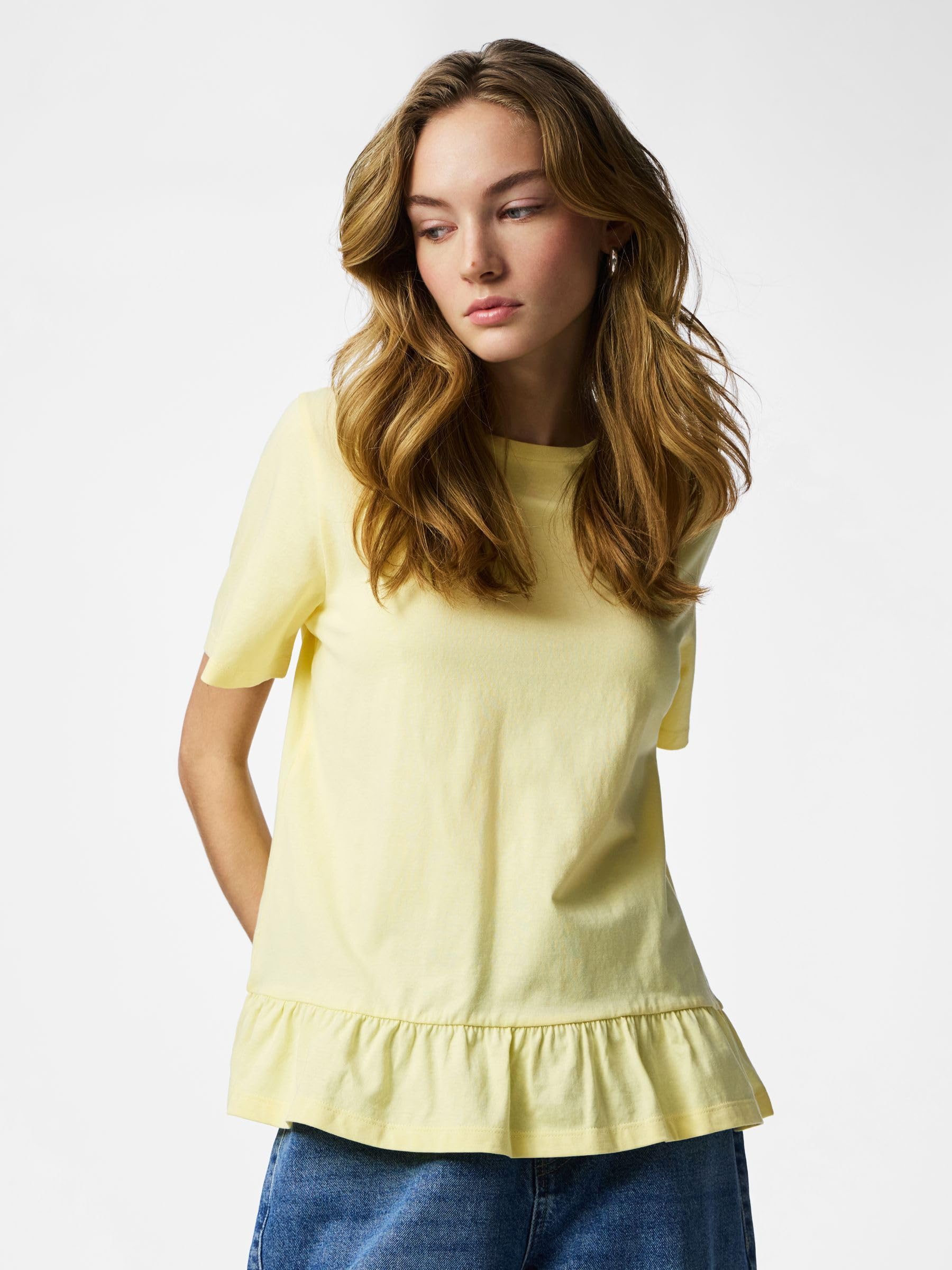 Pieces Pcdisso Top Donna Girocollo Maniche Corte