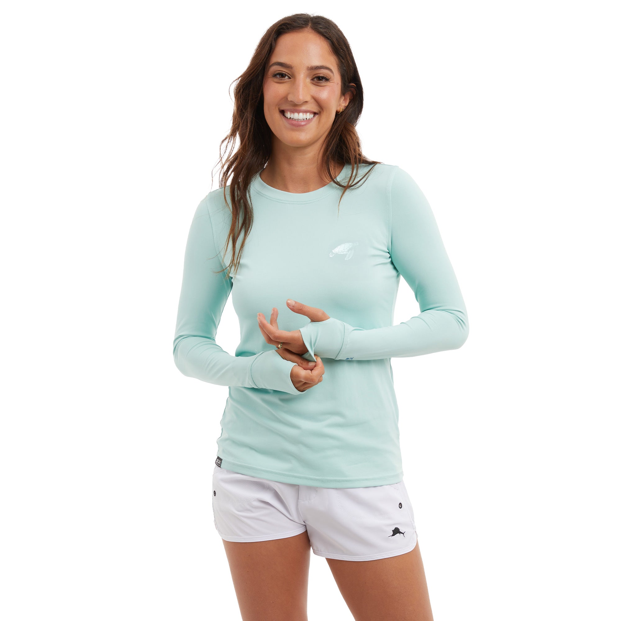 Pelagic Aquatek Tortuga maglia manica lunga donna turchese UPF 50+