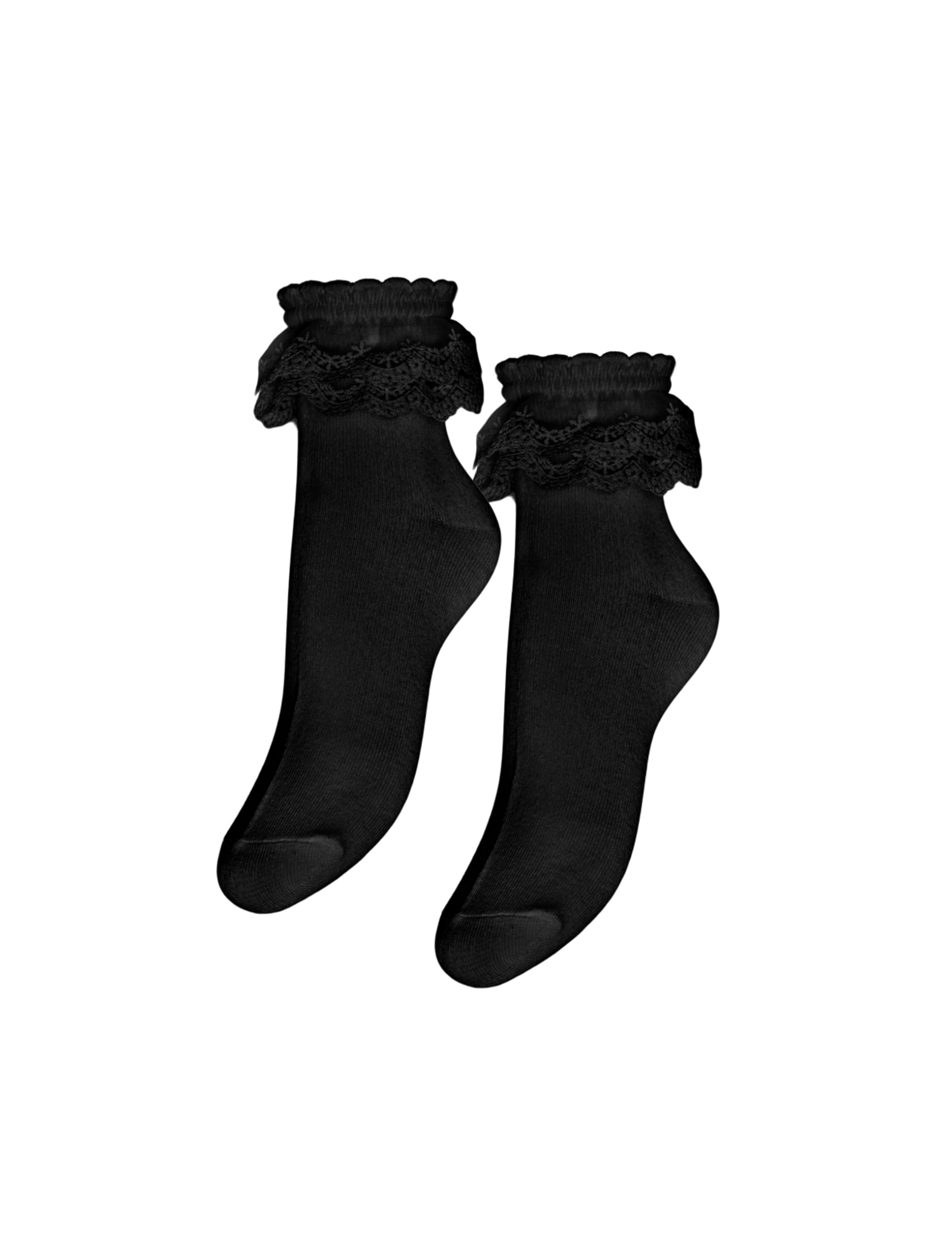 Pieces Pcjoline Lace Sock 2 Pack Noos calzini pizzo nero 2 paia
