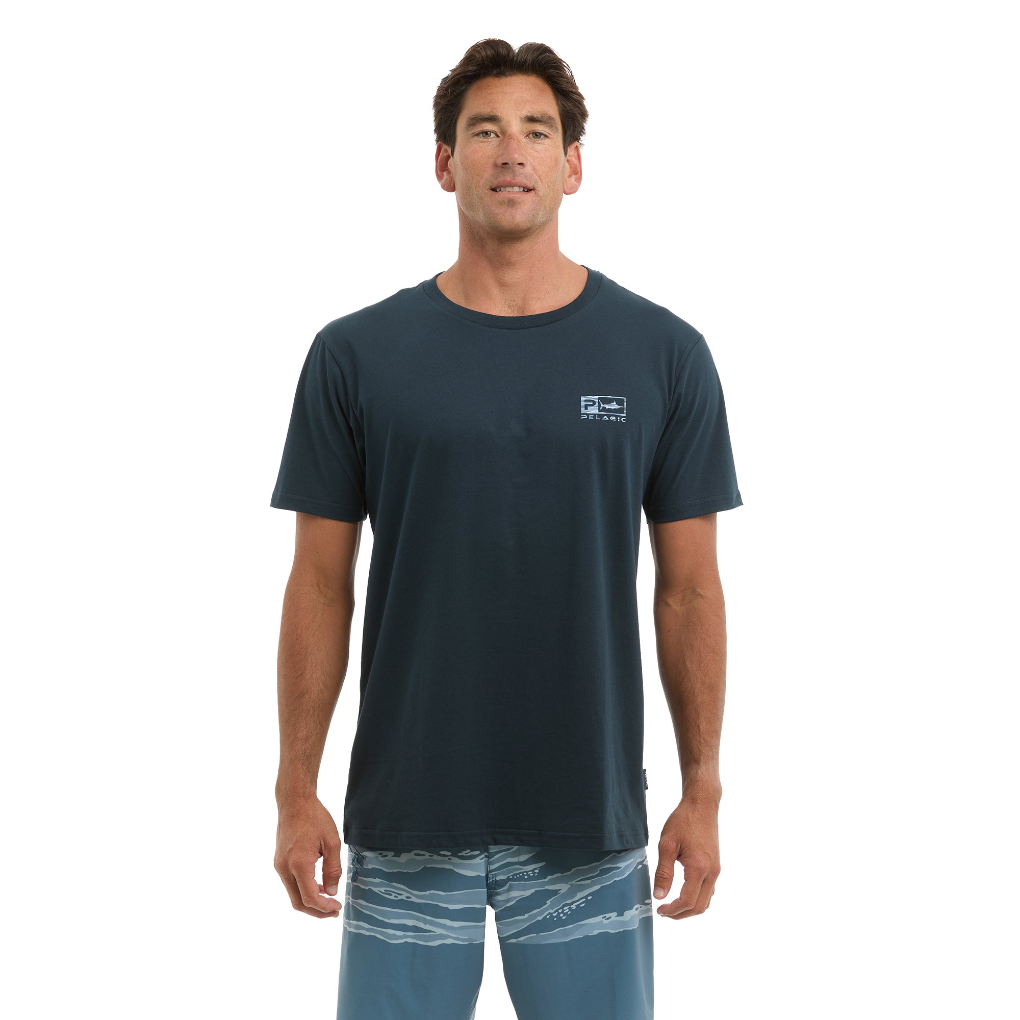Pelagic Wahoo Icon maglietta uomo navy cotone bio
