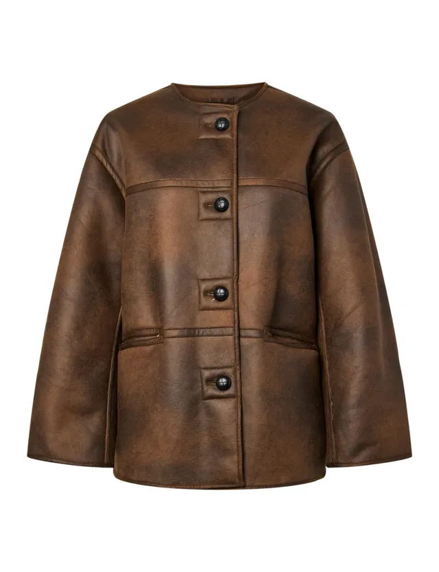 Pieces Pcjulie Reversible Teddy Brushed giacca donna reversibile