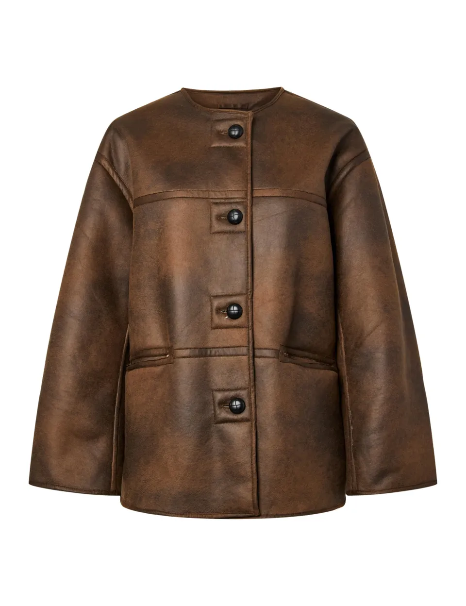 Pieces Pcjulie Reversible Teddy Brushed giacca donna reversibile
