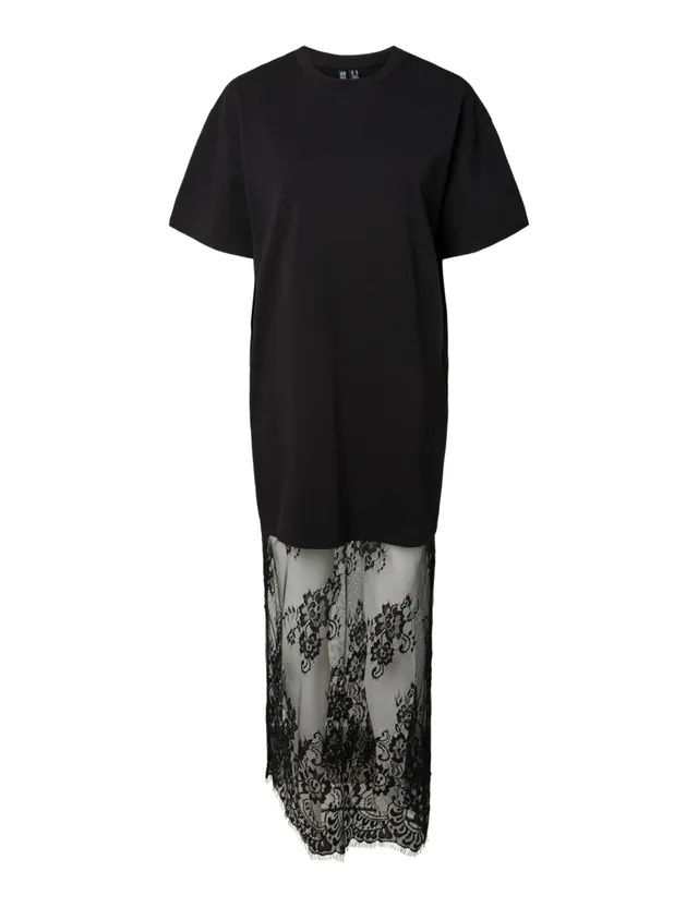 Pieces Pcmave SS Lace Long Dress Jrs D2D vestito taglia XL pizzo