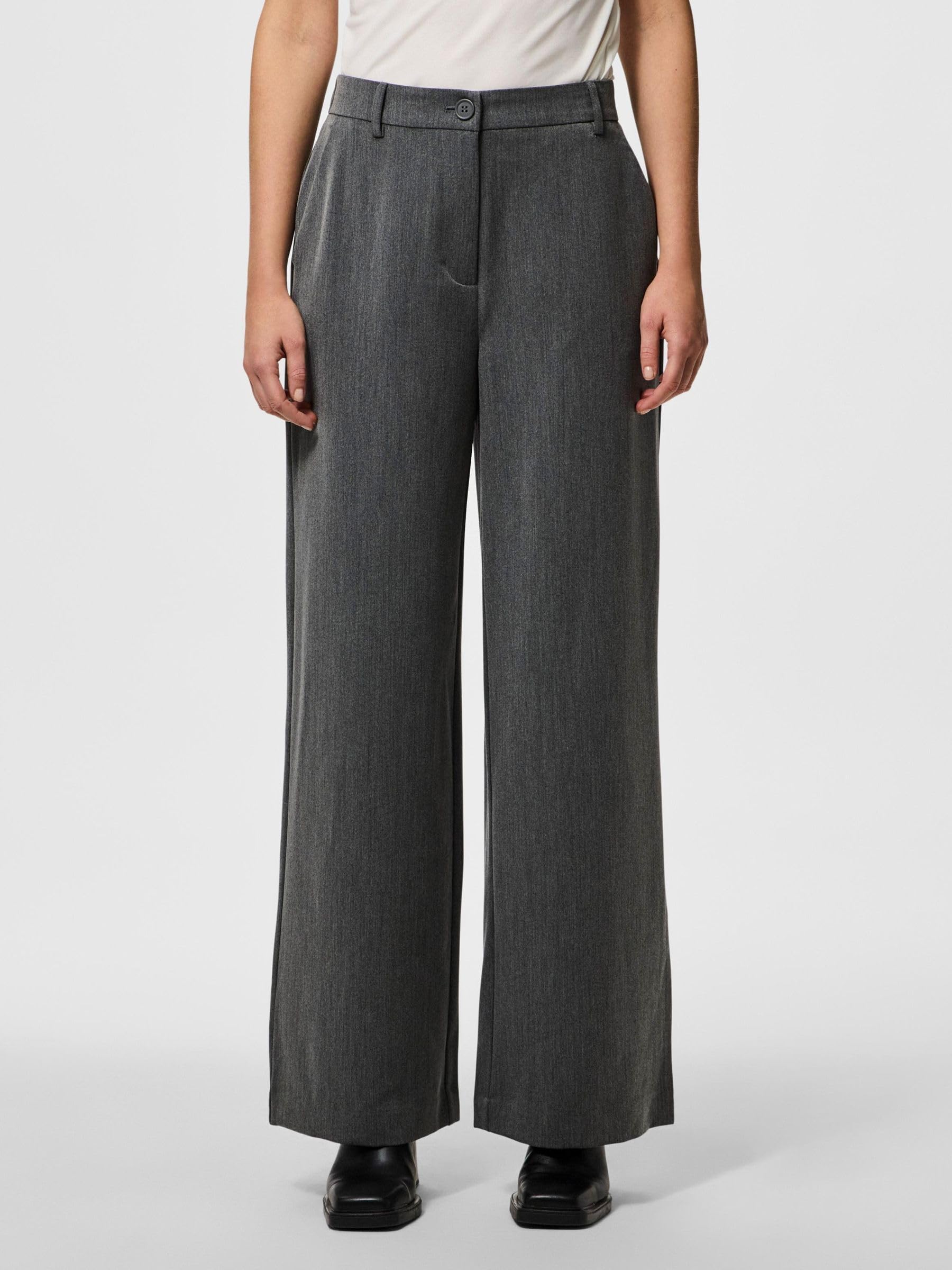 Pieces Pckamil Pantaloni Donna Gamba Larga Comodi