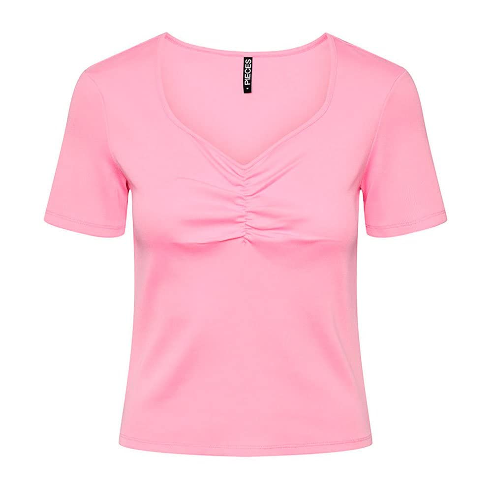 Pieces Pctania SS Top Noos BC t-shirt bianca cotone