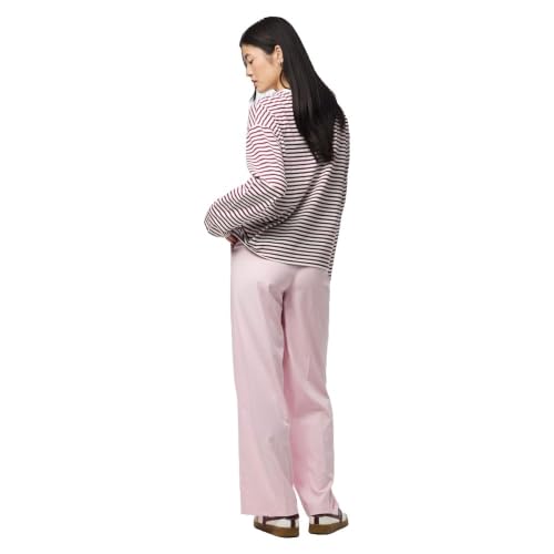 Pieces Rosa Wide pantaloni donna 2XL vita alta cotone