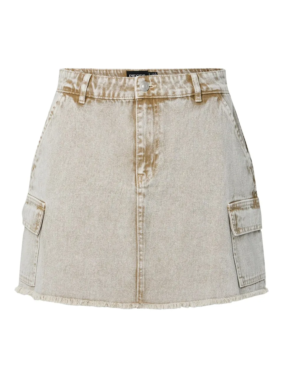 Pieces Pcfay MW Cargo Minigonna Denim Donna S