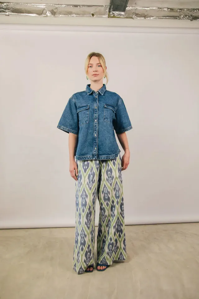 el.residu Madhu Ikat #2 pantaloni cotone taglia S/M multicolore