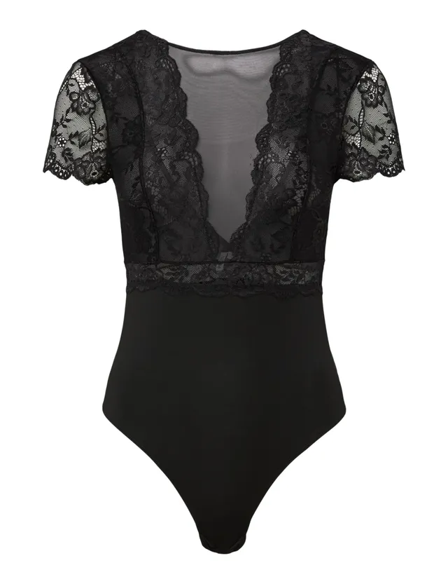 Pieces Pcsicca body donna manica corta elasticizzato