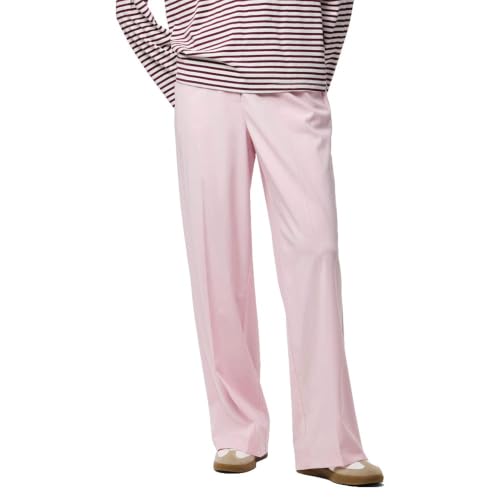 Pieces Rosa Wide pantaloni donna 2XL vita alta cotone