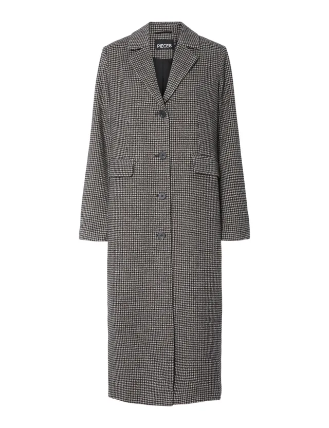 Pieces Pcjadine Long Check Coat cappotto donna XS a quadri
