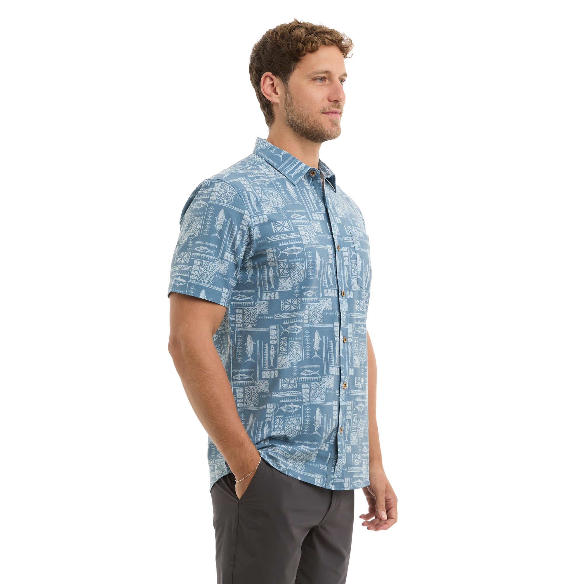 Pelagic Topshot camicia uomo petrol UPF 50+