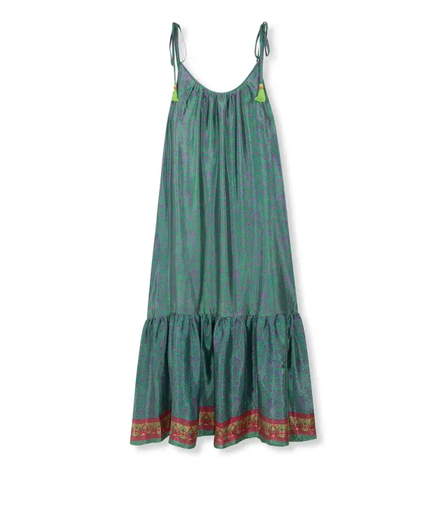 el.residu Sari Myra #20 vestito verde viscosa S/M