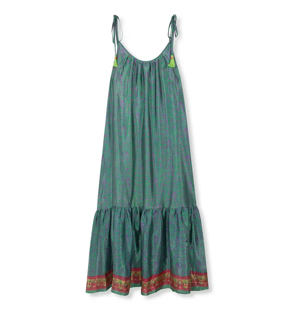 el.residu Sari Myra #20 vestito verde viscosa S/M