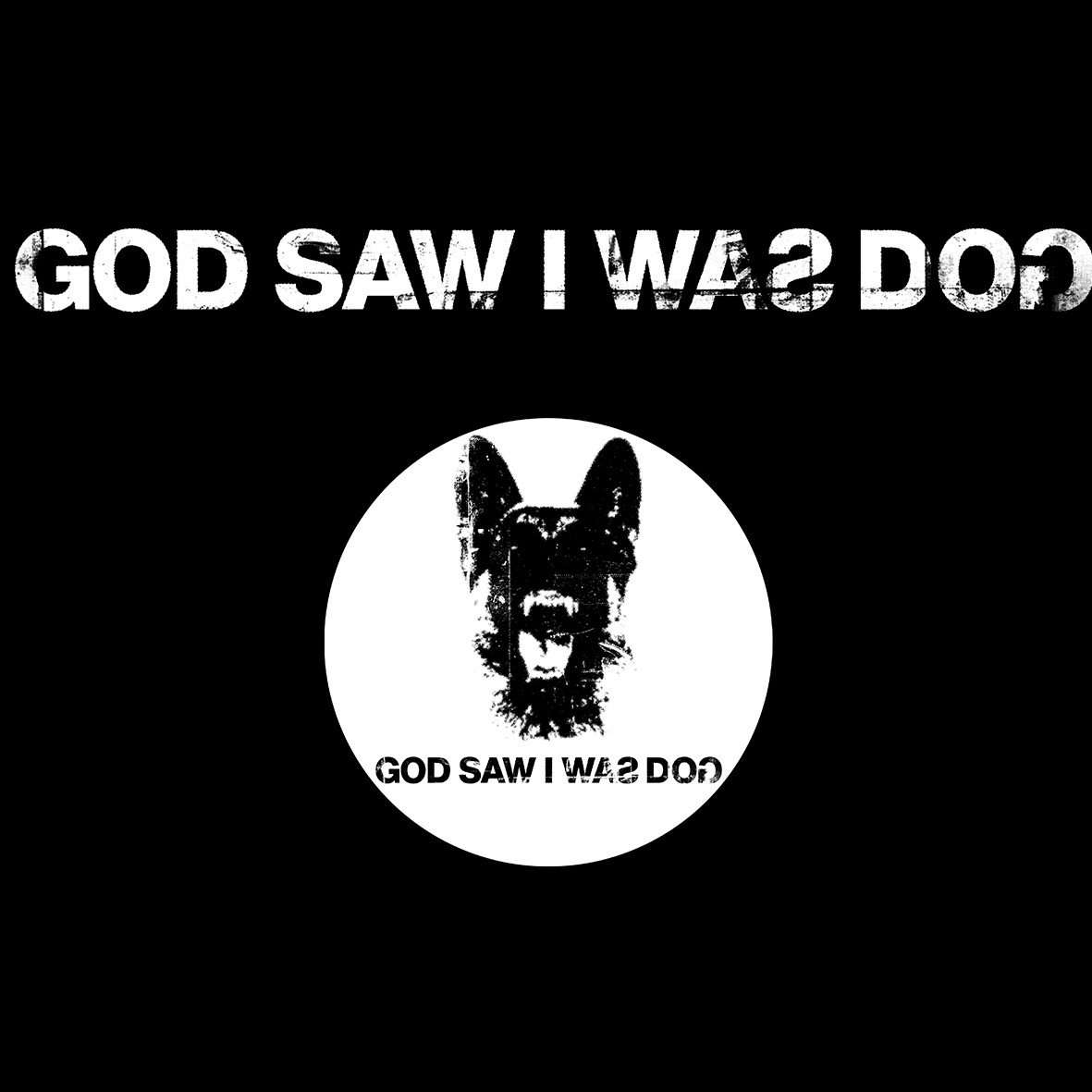 Matrix God Saw I Was Dog t-shirt cotone bio logo bianco