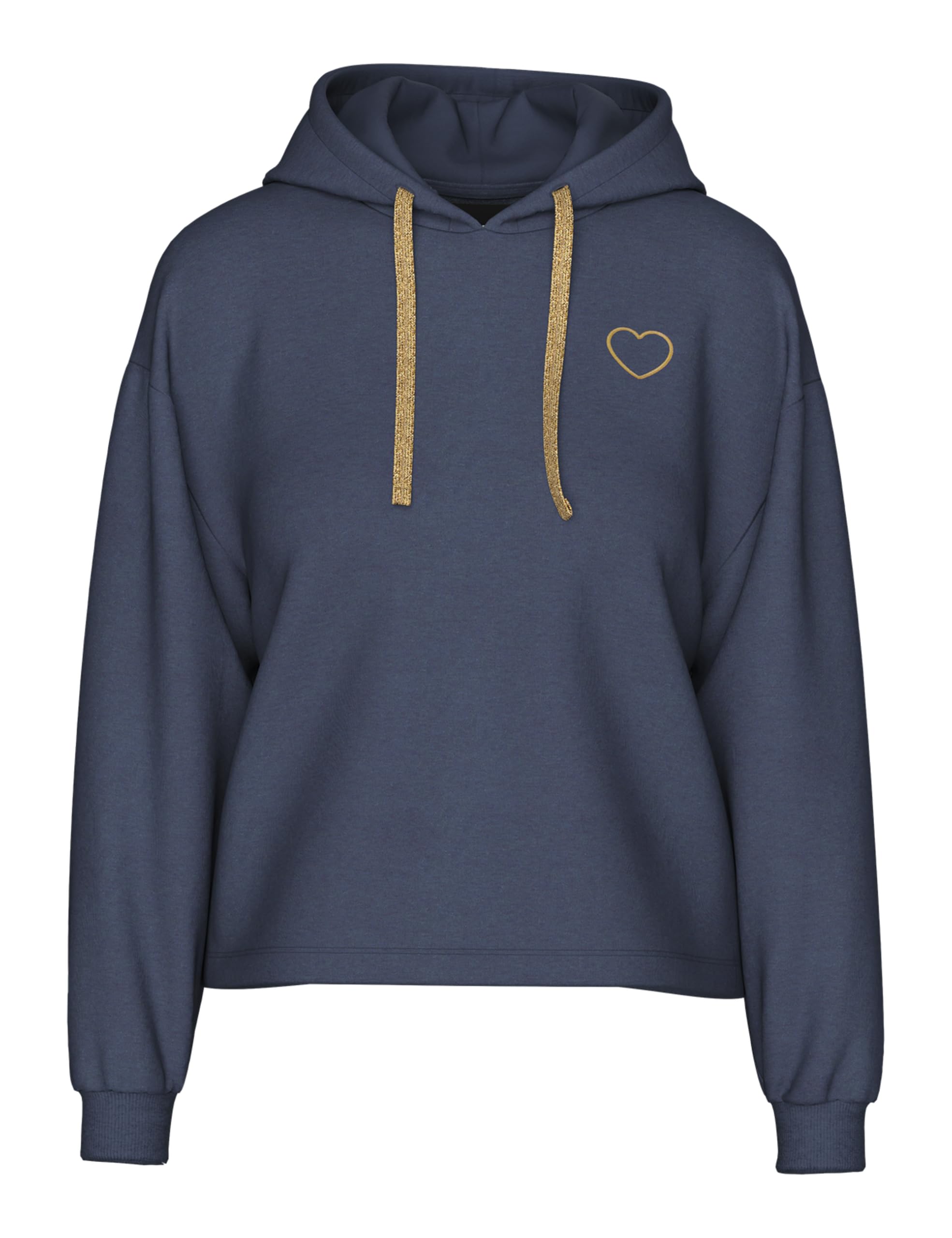 Pieces Pcchilli LS Heart Hoodie felpa con cappuccio manica lunga