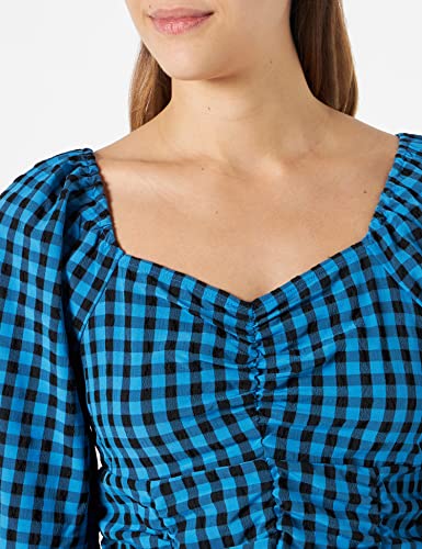 Pieces Pcnoelia LS Dress vestito quadri blu XL