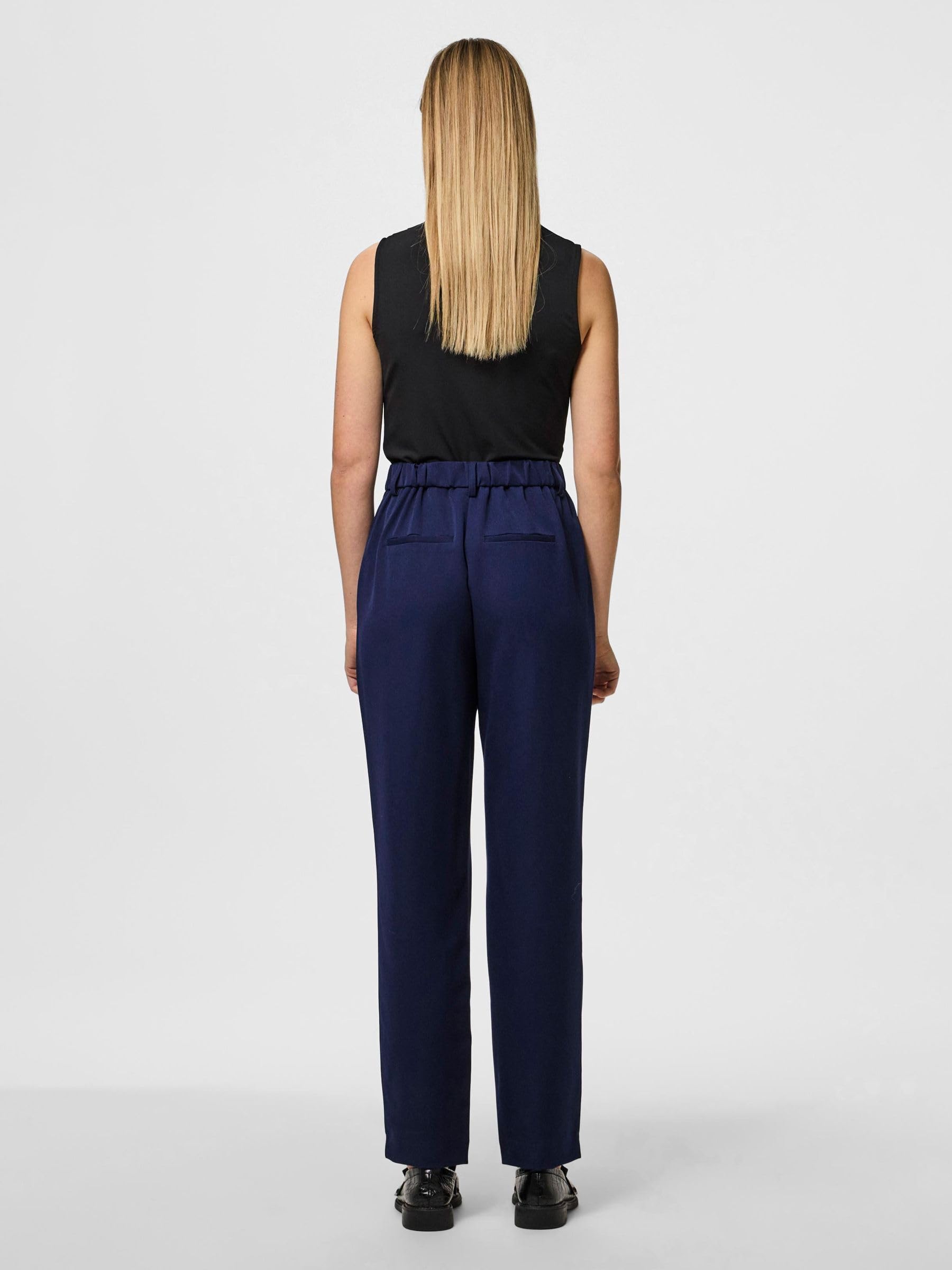 Pieces Pckamil pantaloni donna blu oltremare taglia S