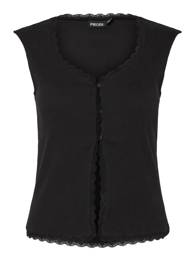 Pieces Pctirade Sl Vest Bc gilet donna nero XS