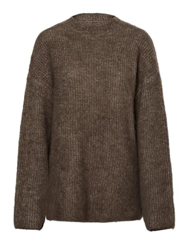 PIECES Pcmala LS maglione donna collo alto denim