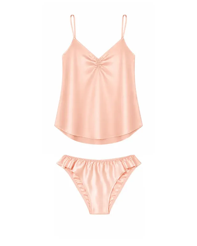 el.residu Devi Uni completo satin rosa S seta