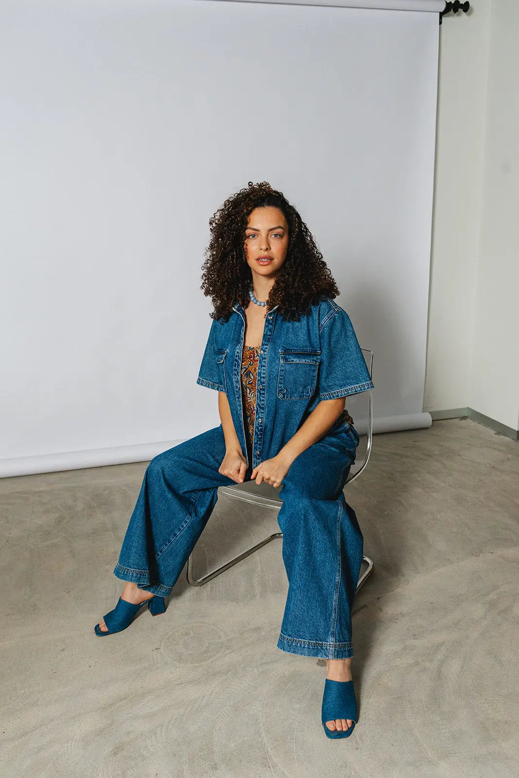 el.residu Elena 1 pantaloni blu cotone