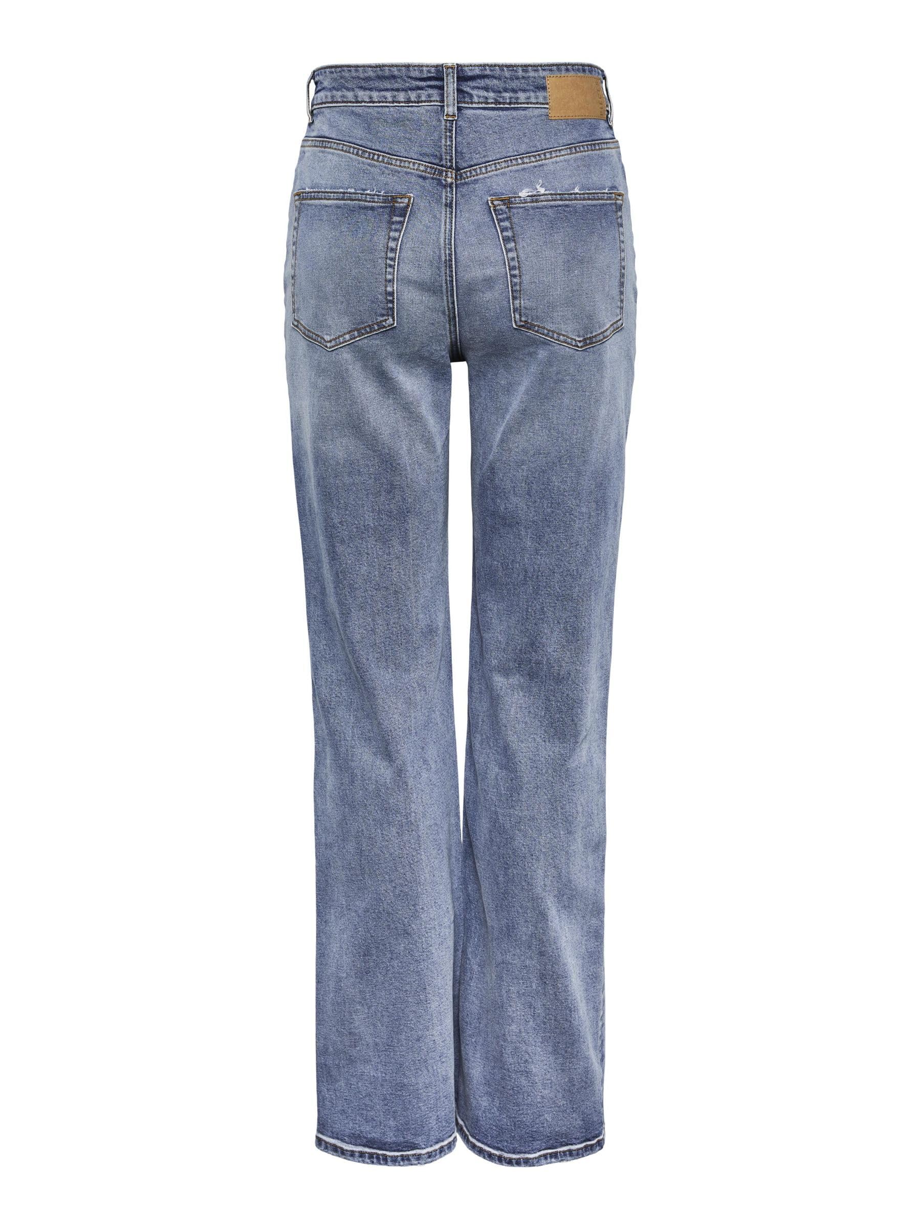 Pieces Pcholly HW Wide JNS MB Destroy Noos BC jeans 27W/30L blu