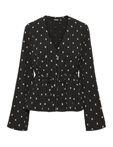 Pieces Pcnovalee LS Tie Top camicia donna XS maniche lunghe