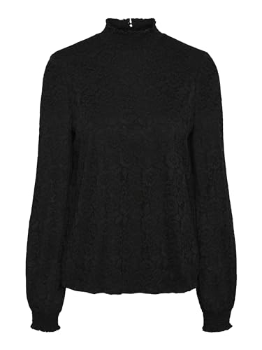 PIECES Pcfauna LS Lace Top maglietta pizzo taglia XS