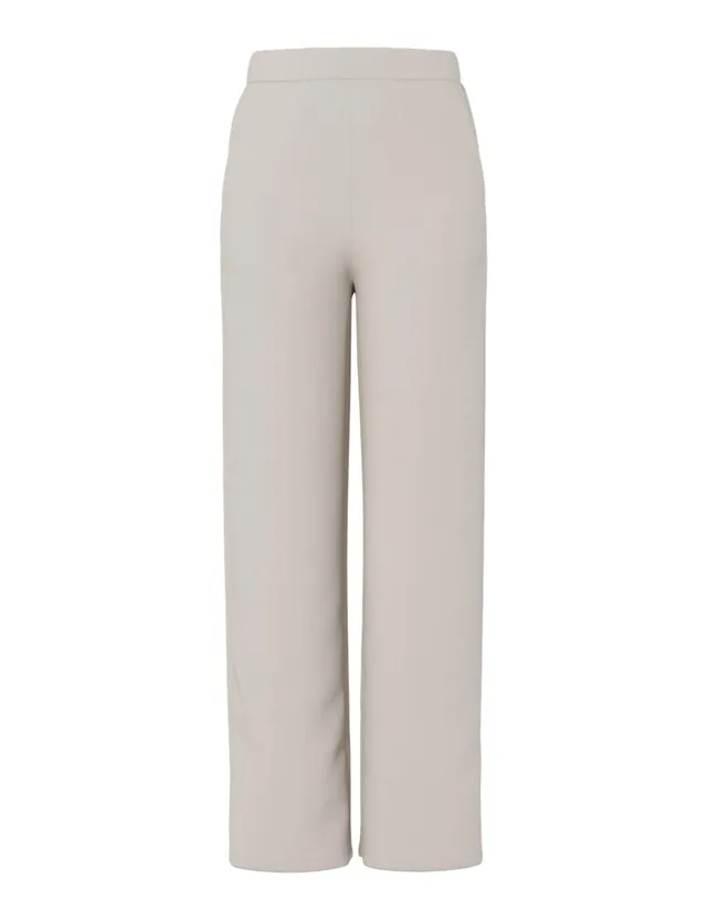 Pieces Pcmichelle Scuba HW Pants pantaloni argento vita alta