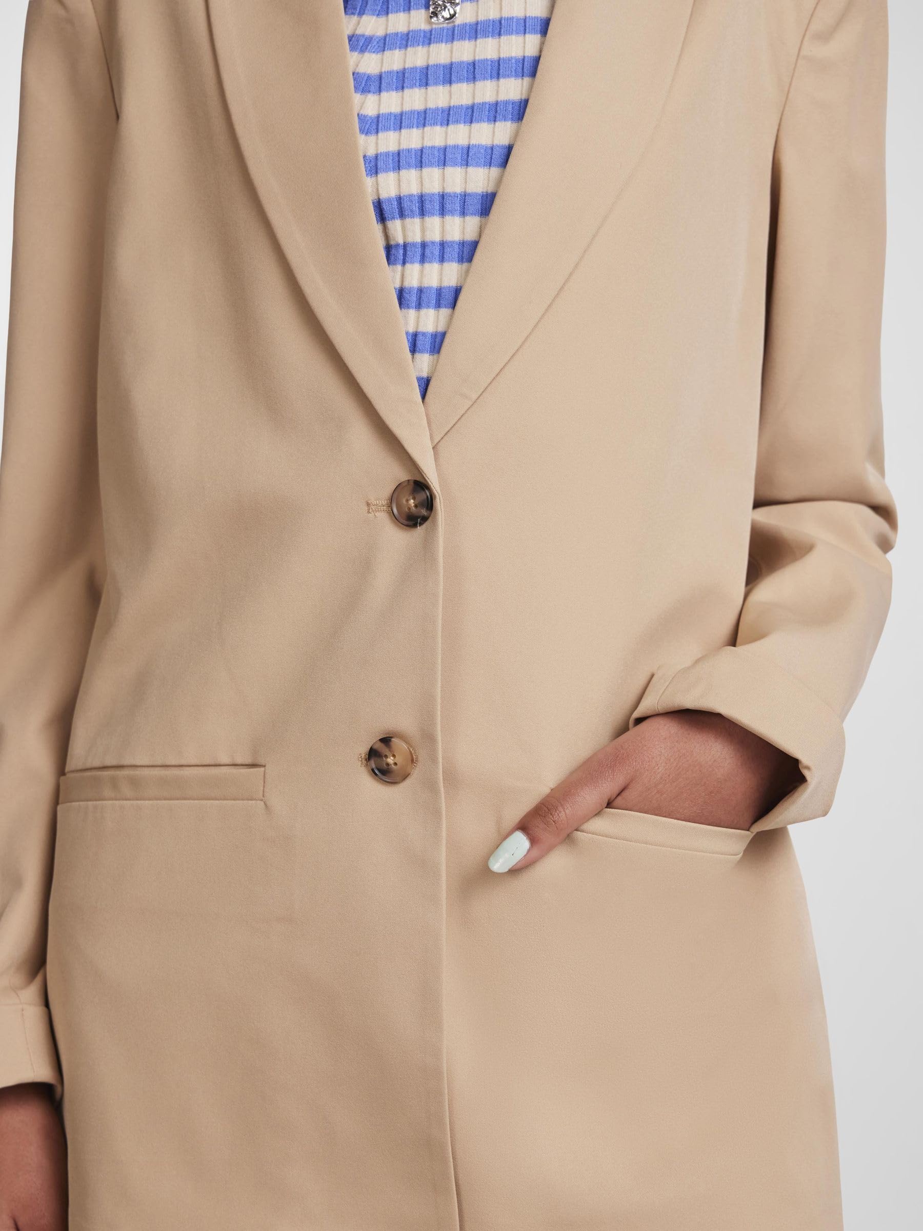 Pieces blazer donna lungo M elasticizzato foderato