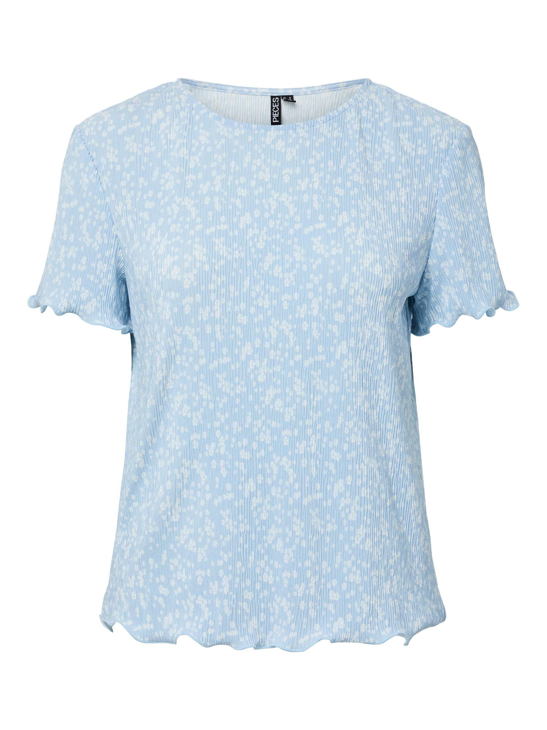 Pieces Pcflora SS top donna Blu di Cachemire taglia S