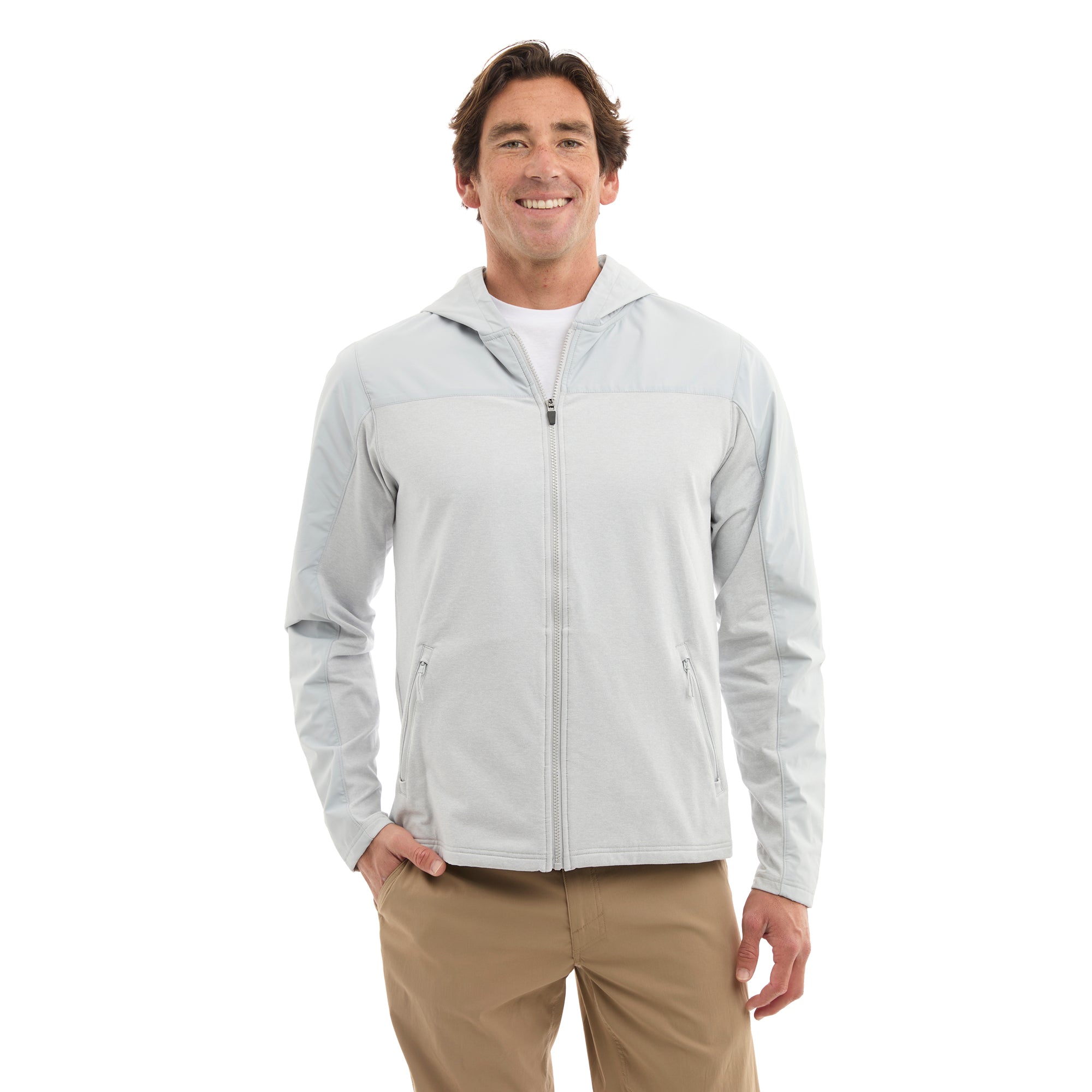 Pelagic Daybreak felpa zip grigio chiaro stretch