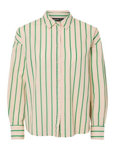 Pieces Pcjavia LS Stripe camicia donna righe cotone