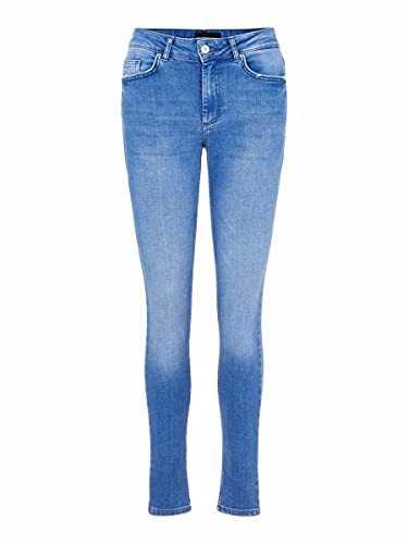 Pieces jeans skinny donna S vita media cotone