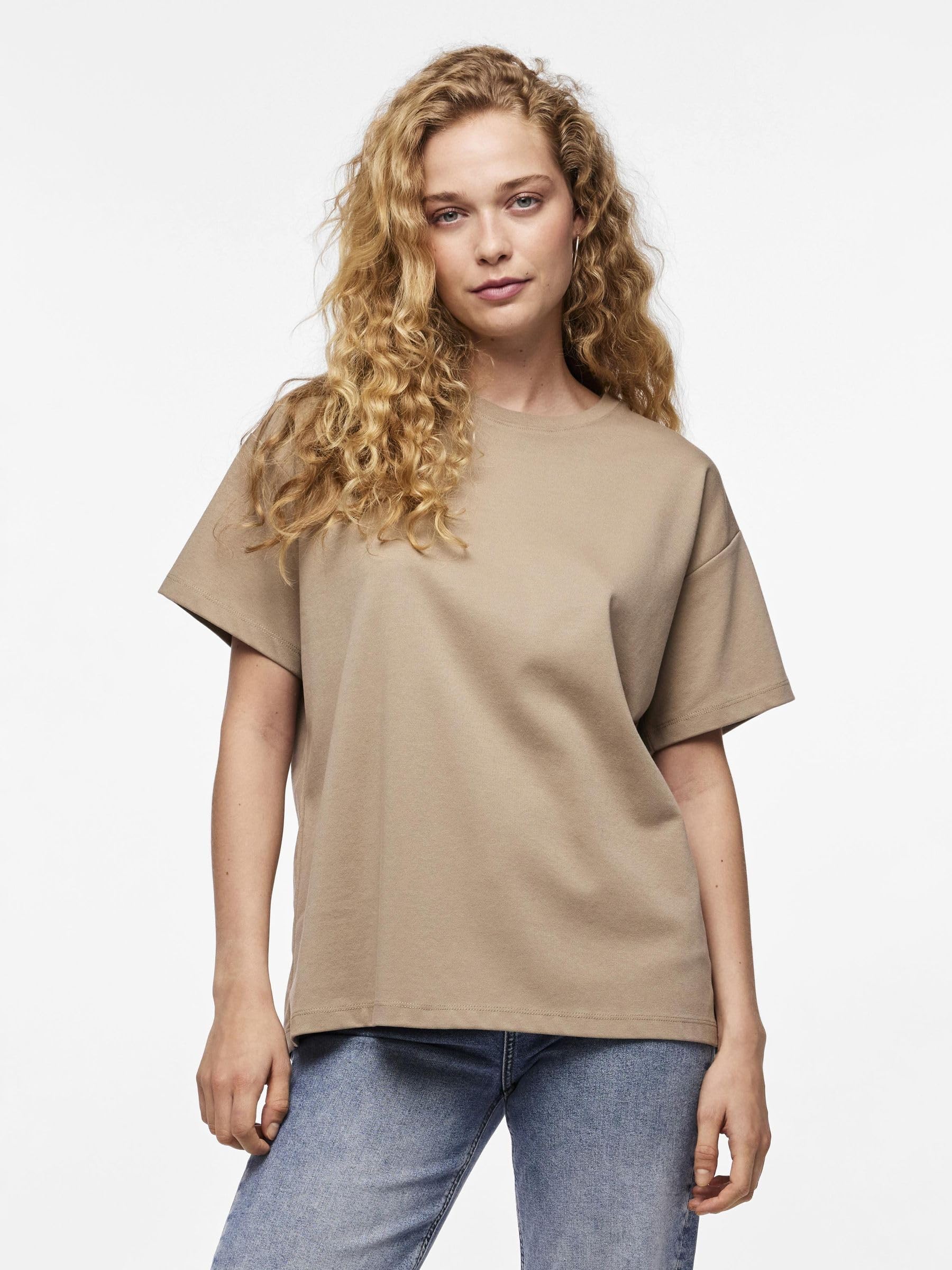 Pieces Pcskylar Oversized t-shirt visone argenteo