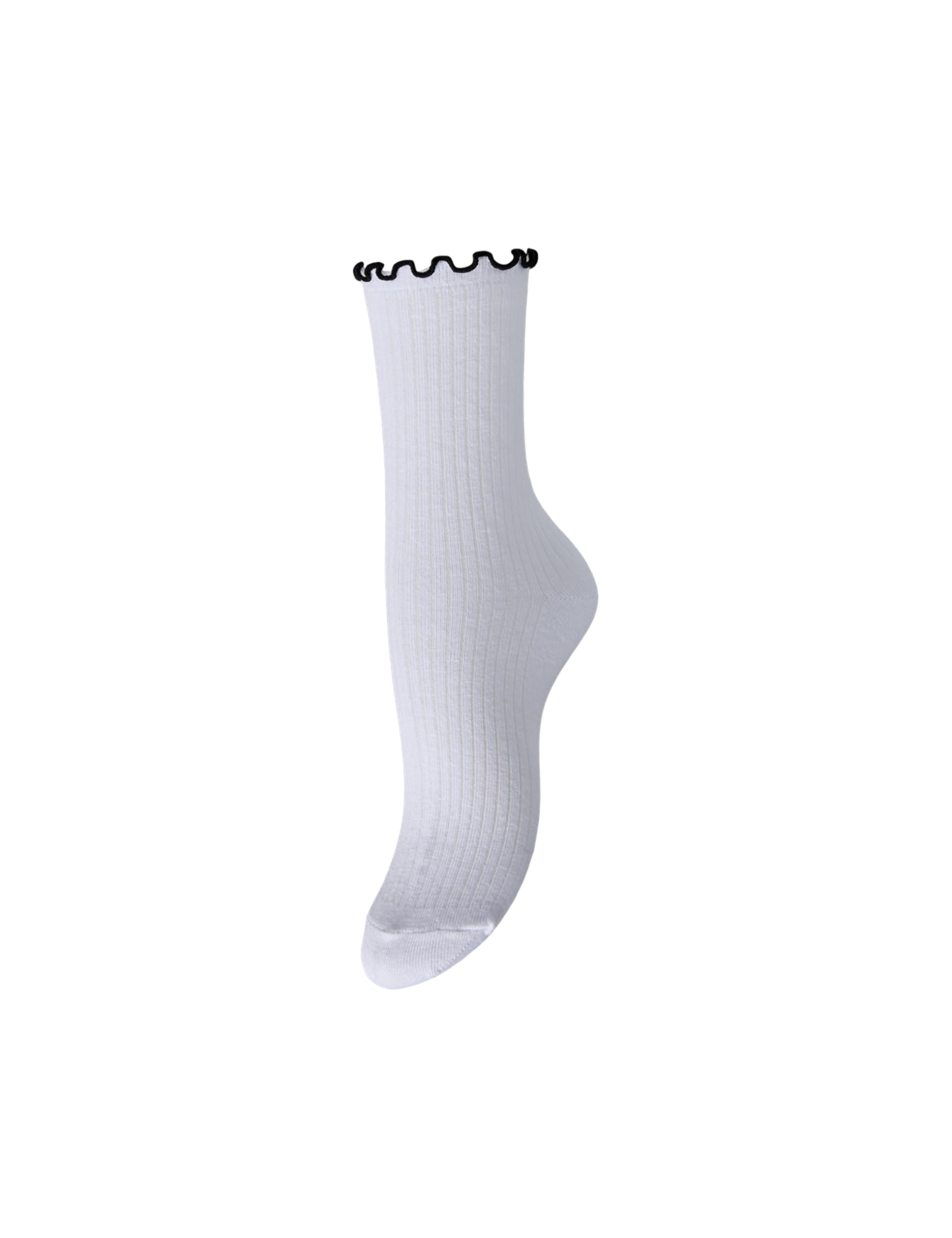 Pieces Pcafia Contrast Frill Socks Noos calzini bianchi taglia unica volant