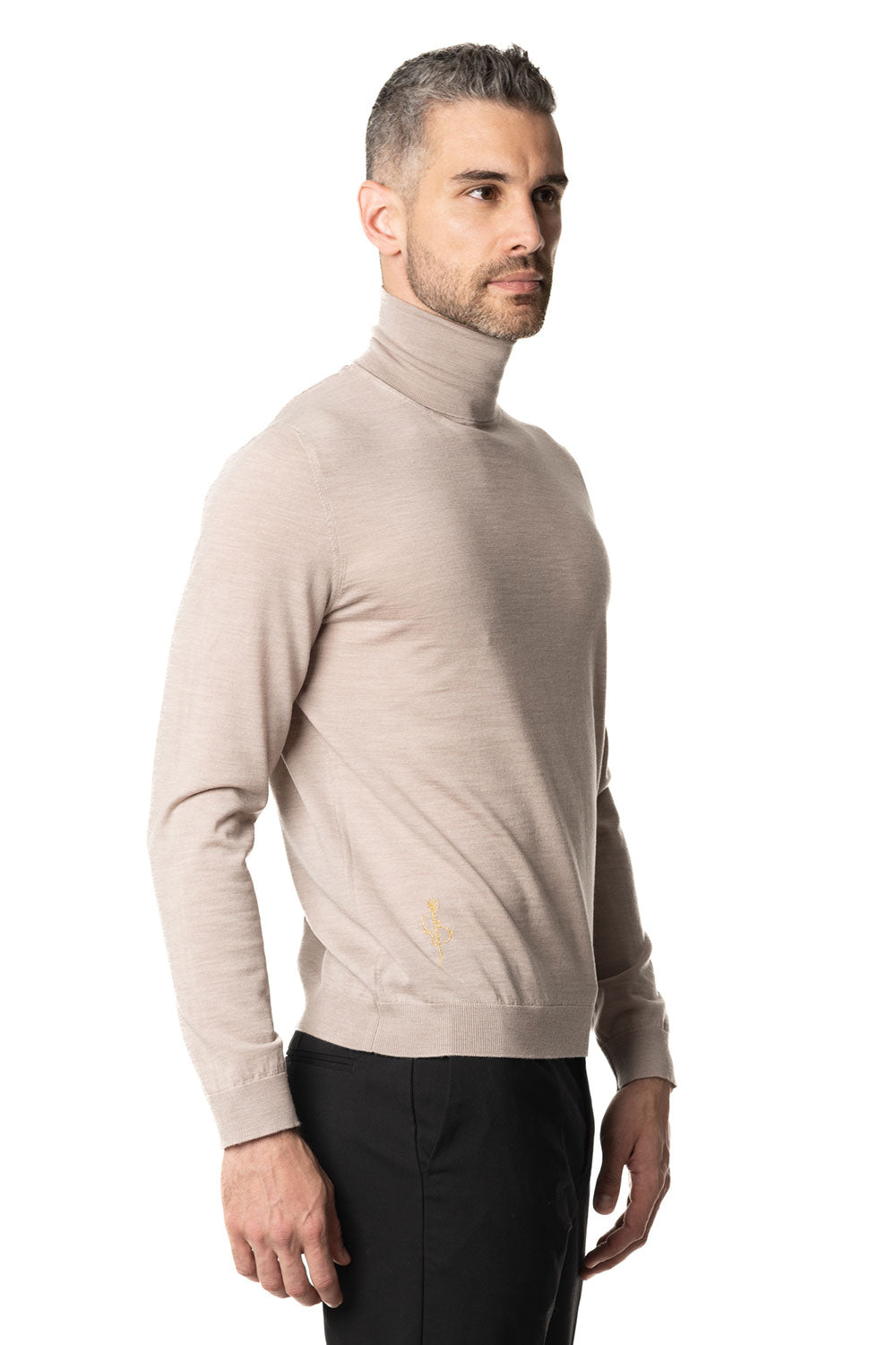 Vittoria Paci Dolcevita Lana Merinos Beige Uomo