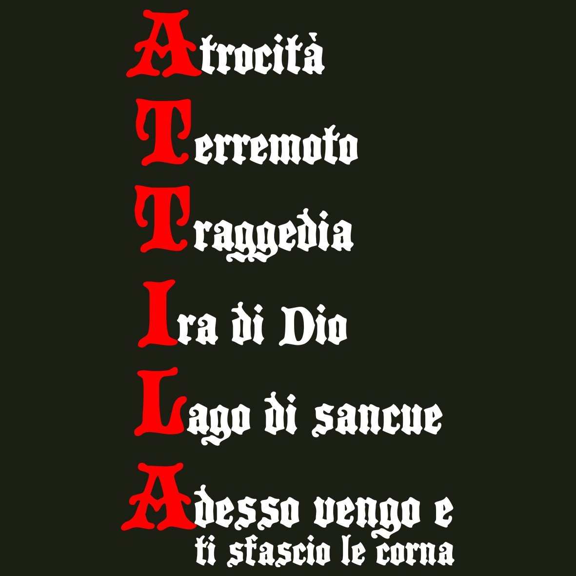 Matrix Music Store Attila Frase White Logo t-shirt unisex cotone