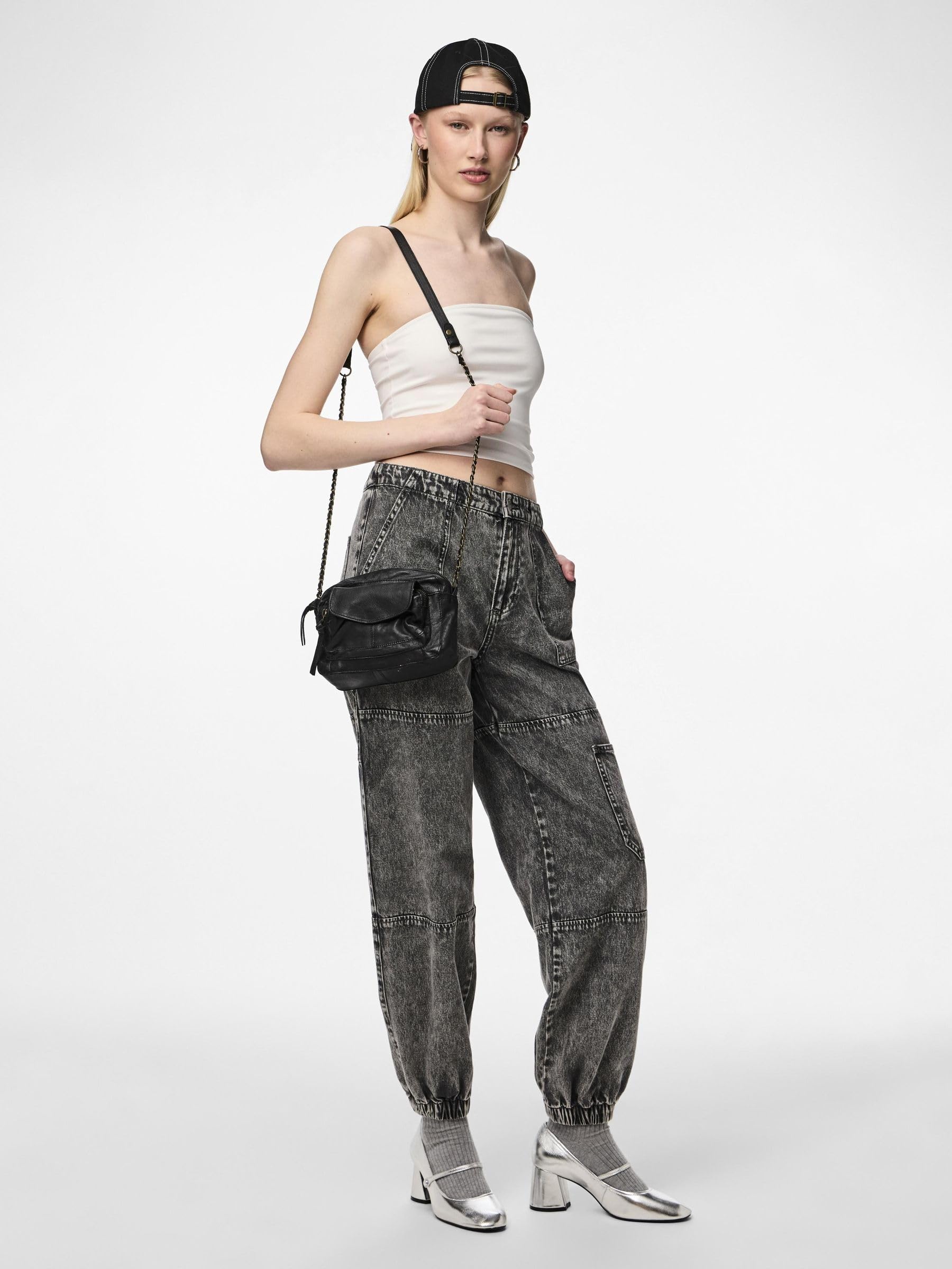 Pieces Pcnaina borsa tracolla donna pelle nera