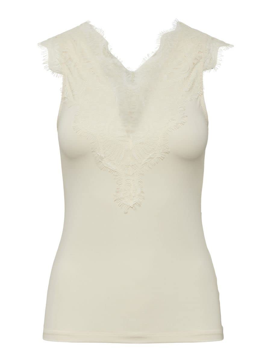 Pieces Pcilu SL Top Noos top pizzo Mocha Bisque