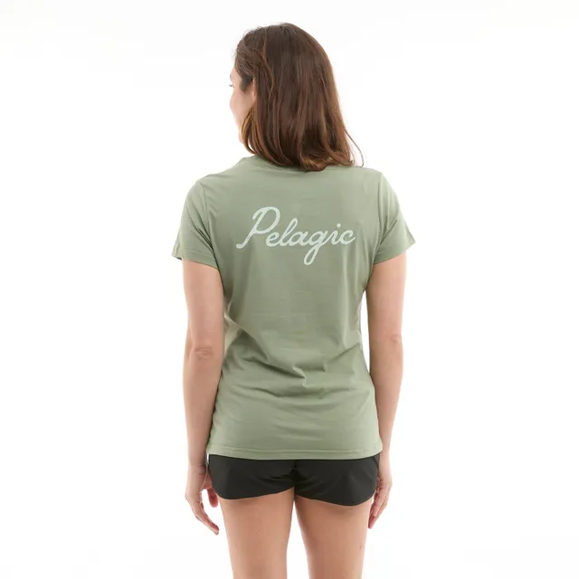 Pelagic Ws Lines In maglietta donna verde cotone bio