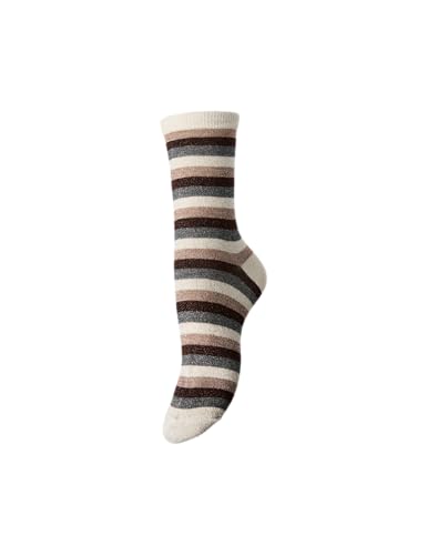 Pieces Pcsebby Glitter Striped calze Morel righe glitter
